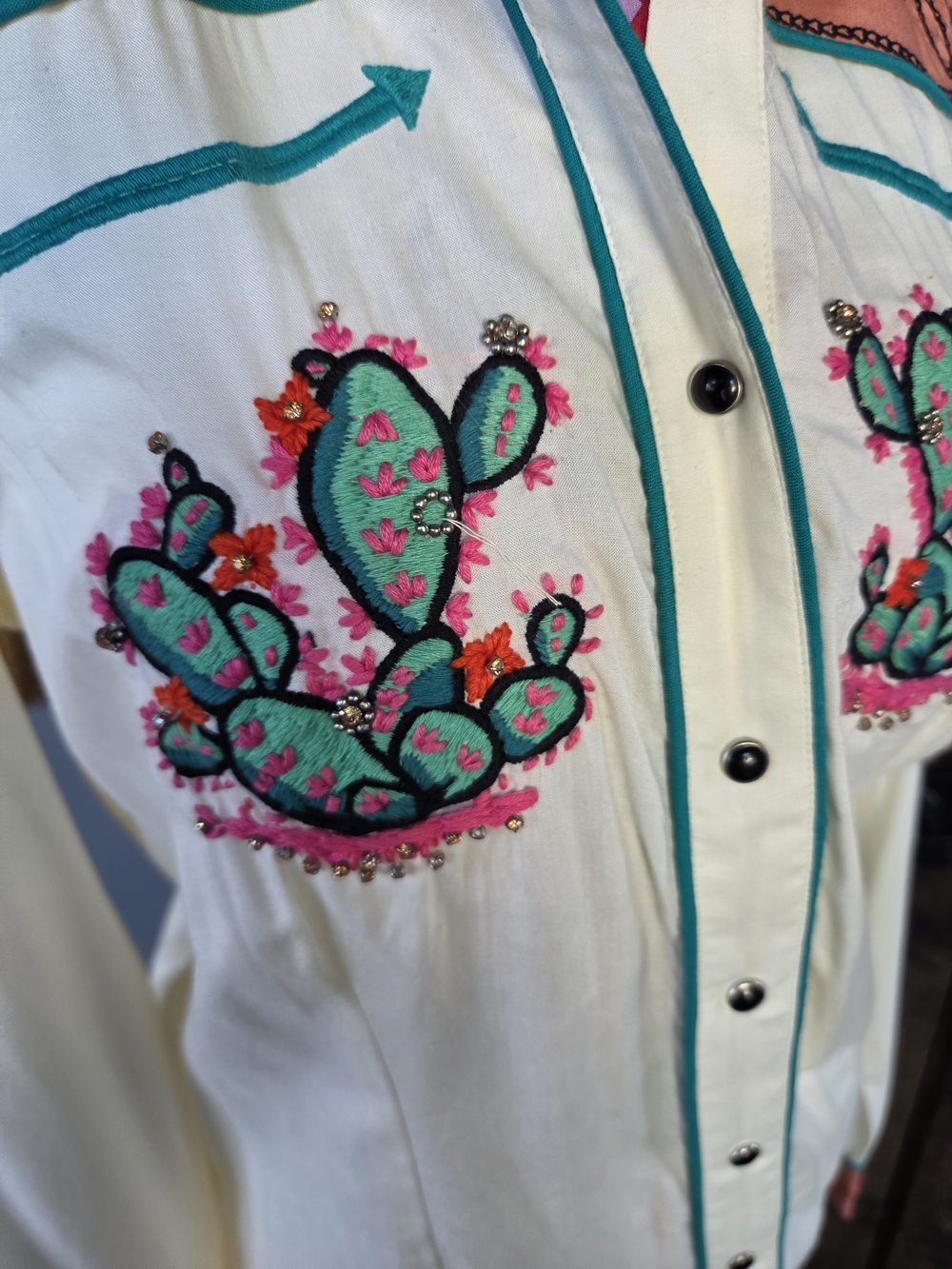 Double D Ranch String Pals of the Pioneer Shirt NWT XS Snap Beaded Embroidered - Picture 7 of 9